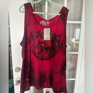 MWT Men’s Affliction Crimson Graphic Tank 3K red